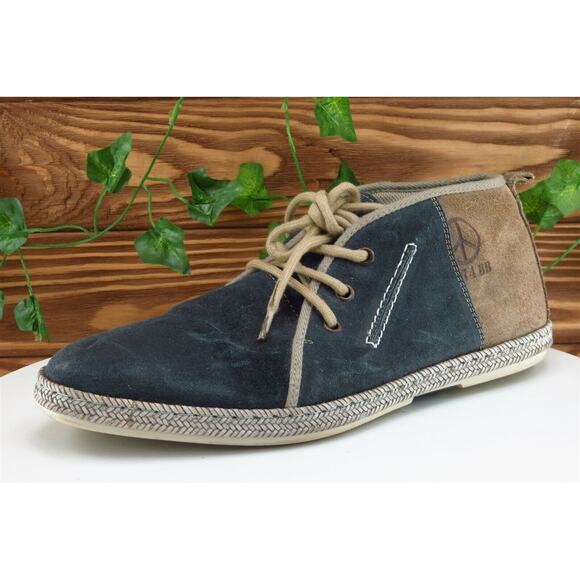 Steve Madden Boots Sz 10 M Dark Blue Round Toe Chukka Leather Men‎ - Picture 1 of 10